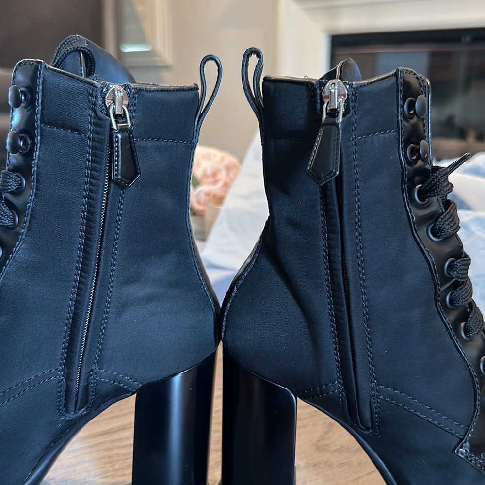 Prada Brushed leather and nylon booties fits size 5.5 / 36 EU black - Picture 15 of 17